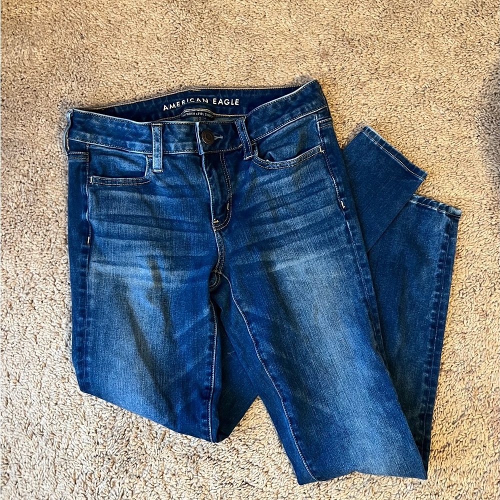 American Eagle Outfitters Women's Deep Blue Skinny Jeans
